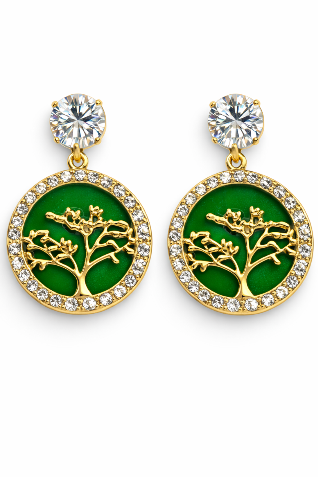 Midnight Aura Tree Drop Earrings