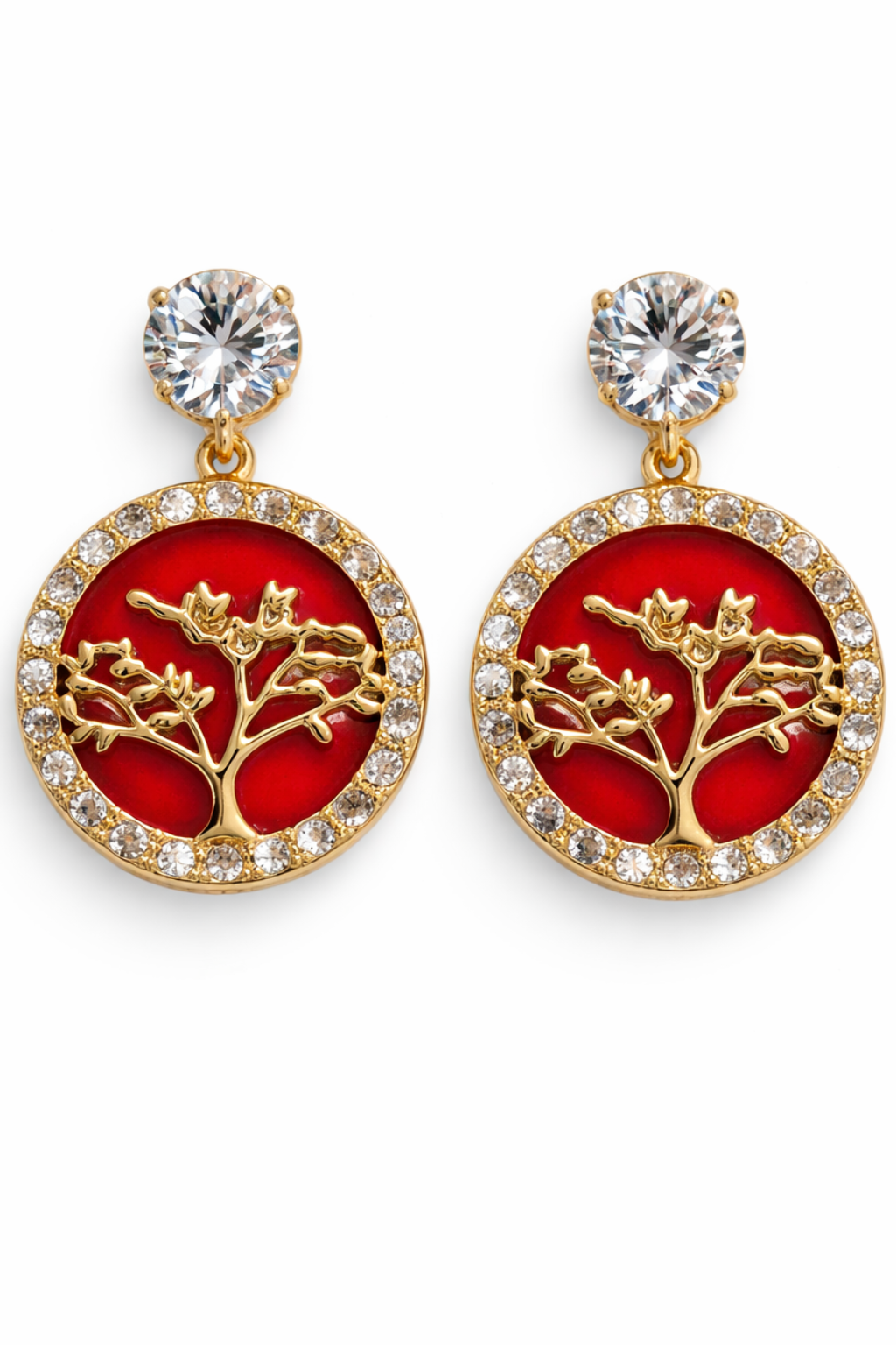 Midnight Aura Tree Drop Earrings