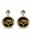 Midnight Aura Tree Drop Earrings