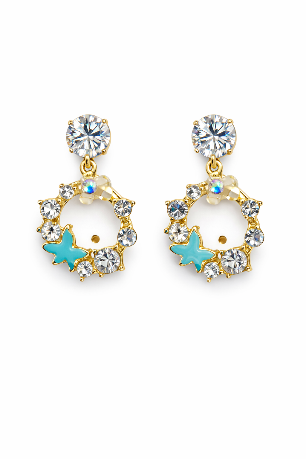 Starlight Butterfly Halo Earrings