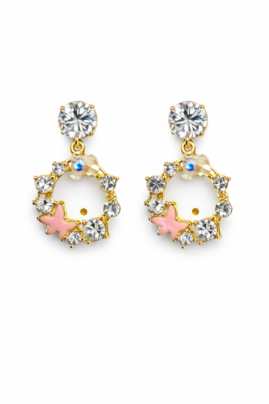 Starlight Butterfly Halo Earrings
