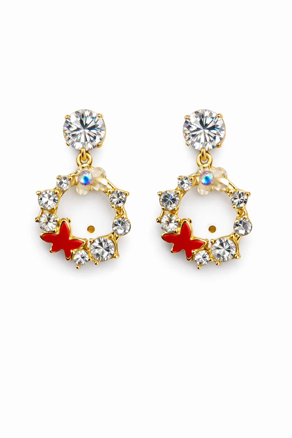Starlight Butterfly Halo Earrings