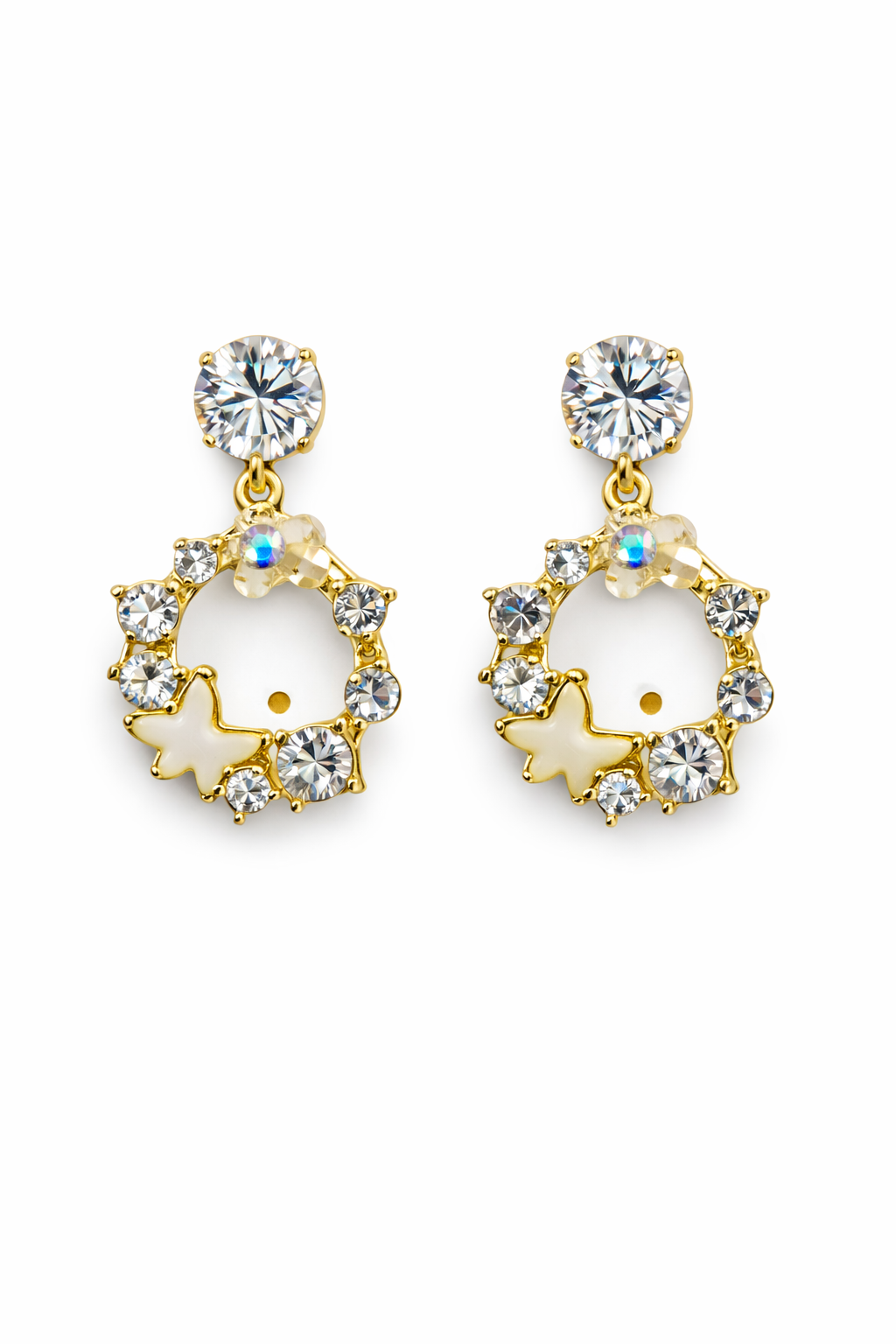 Starlight Butterfly Halo Earrings