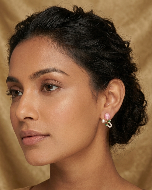 Blush Bloom Pearl Studs